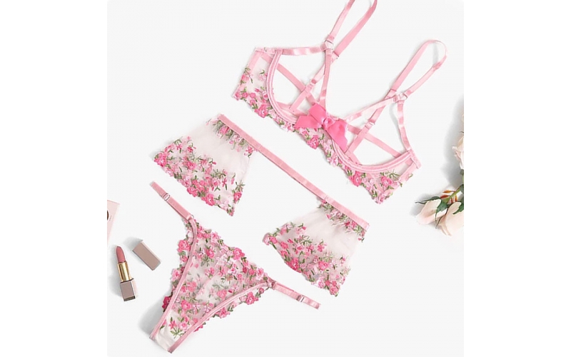 Lingerie Lace Babydoll 2 Piece Sexy Bra and Panty Sets