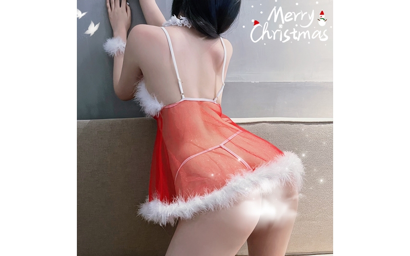 Christmas Lingerie Sets Women Garter Bustier Set Santa Babydoll Bodysuits Lace Chemise (No Stockings) S-XXL