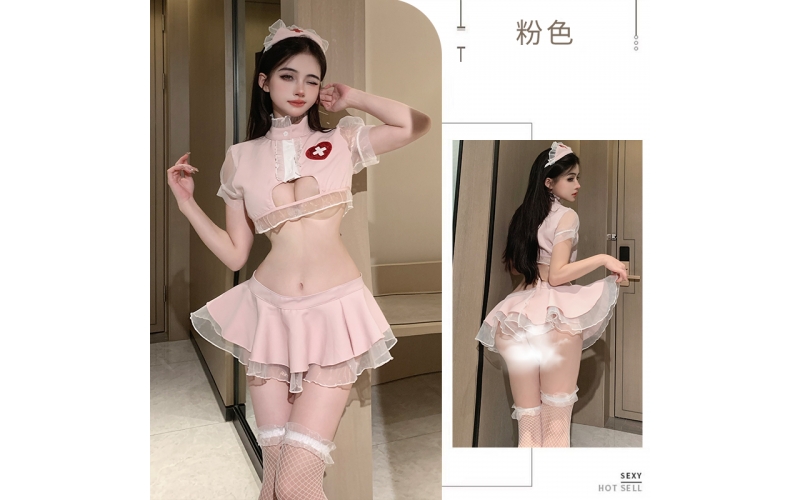 Nurse Costume Sexy Halloween Costumes for Women Cosplay Sexy Nurse Lingerie Set with Headband and Stockings