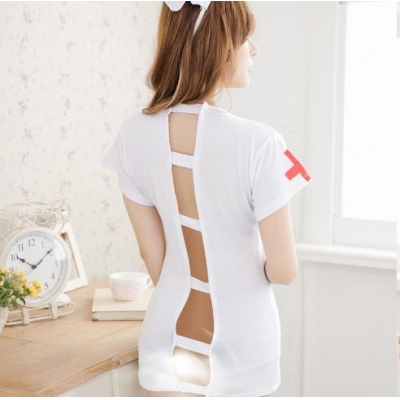 Naughty Nurse Lingerie Costume Doctor Uniform Cosplay Outfit for Women with Stethoscope