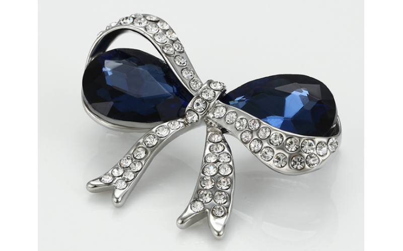 silver Bow brooches and pins jewelry for women