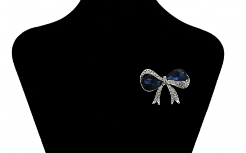 silver Bow brooches and pins jewelry for women